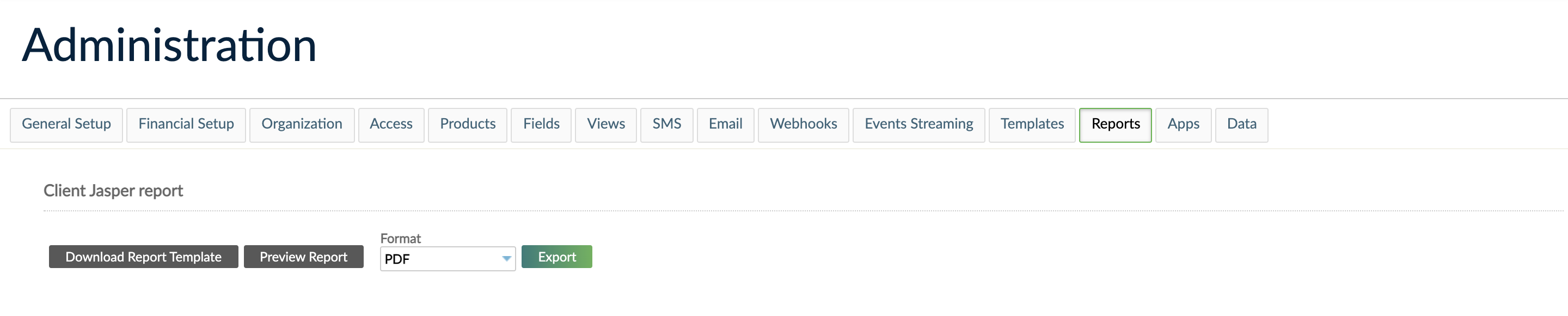 Report detail page where you can download the report template